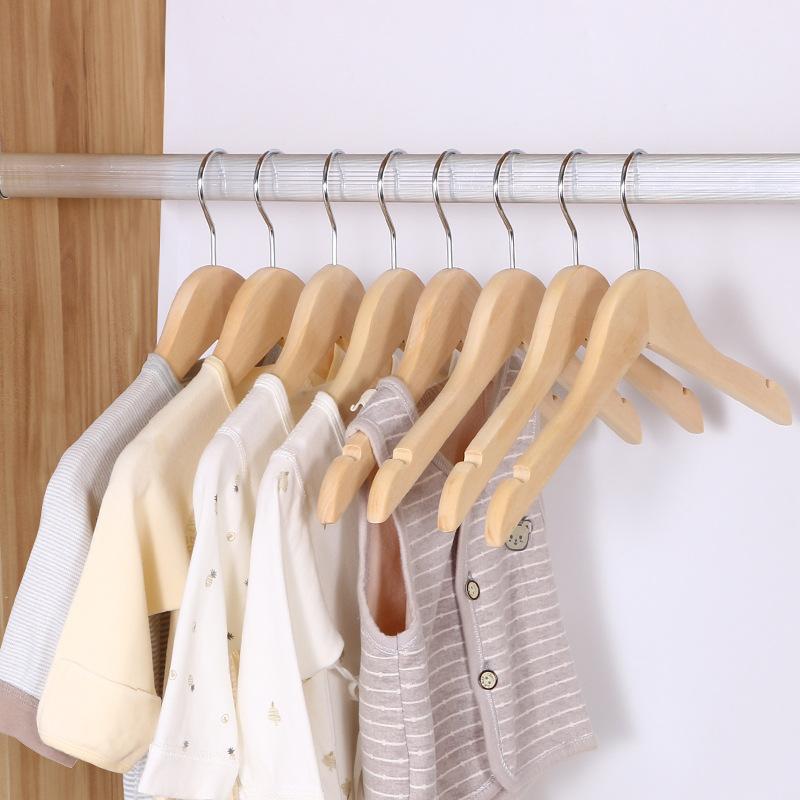 ベビー キッズ 木製ハンガー 子供用ハンガー 10本セット 木のハンガー ナチュラル シンプル こども服 衣類収納(x5)