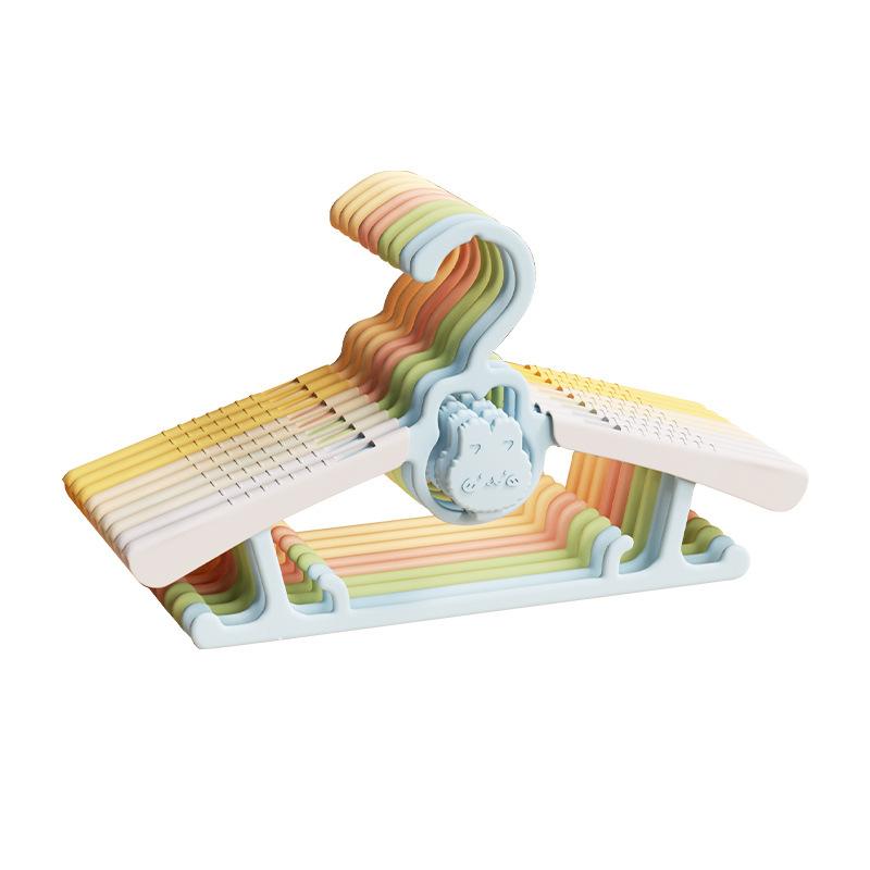 子供用ハンガー ベビー用ハンガー 伸縮式ハンガー 幼児 新生児 部屋干し 室内干し プラスチック製 ブルー ピンク イエロー グリーン 5本セット 10本セット 20本セット 30本セット