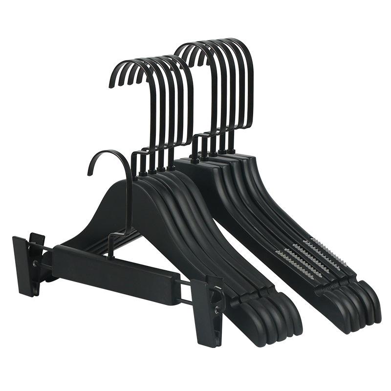 ハンガー レディース メンズ キッズ 木製 滑り止め 大人用 子供用 婦人用 紳士用 ブラック 衣類ハンガ..
