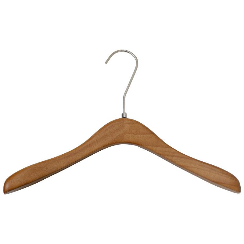 ハンガー 実木 無痕 型崩れ防止 滑り止め 木製 胡桃色 衣類ハンガー 厚手タイプ コート ジャケット用