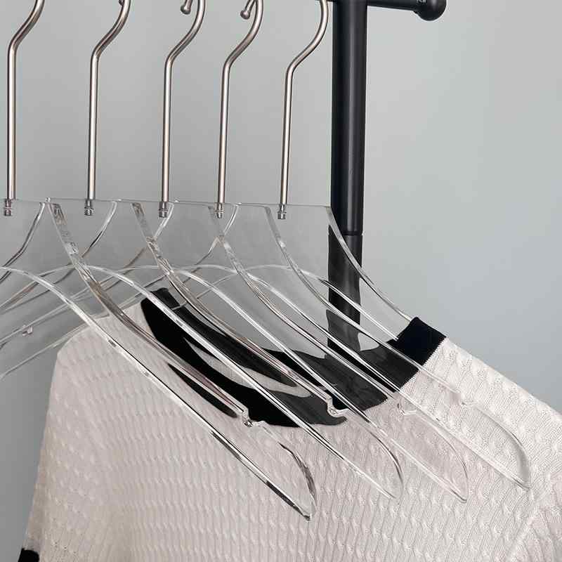 ハンガー レディース アクリル 透明 衣類収納 洋服 ディスプレイ クローゼット(x100)