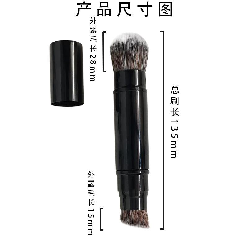 ブラシ レディース 携帯用フェイスブラシ ファンデーションブラシ 人工繊維 金属 メイクアップブラシ ..