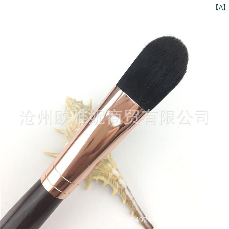 メイクブラシ ファンデーションブラシ 人工毛 ウッドハンドル フェイスブラシ BBクリーム 携帯 化粧箱付き