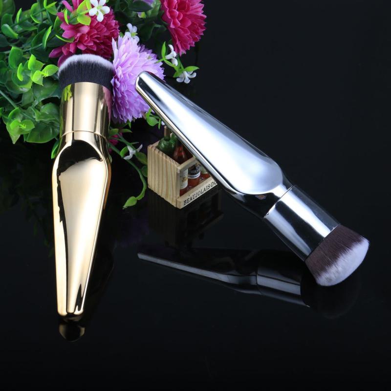 メイクブラシ 単品 金属色柄 ファンデーションブラシ チークブラシ ナイロン 人造繊維 ゴールド シルバ..