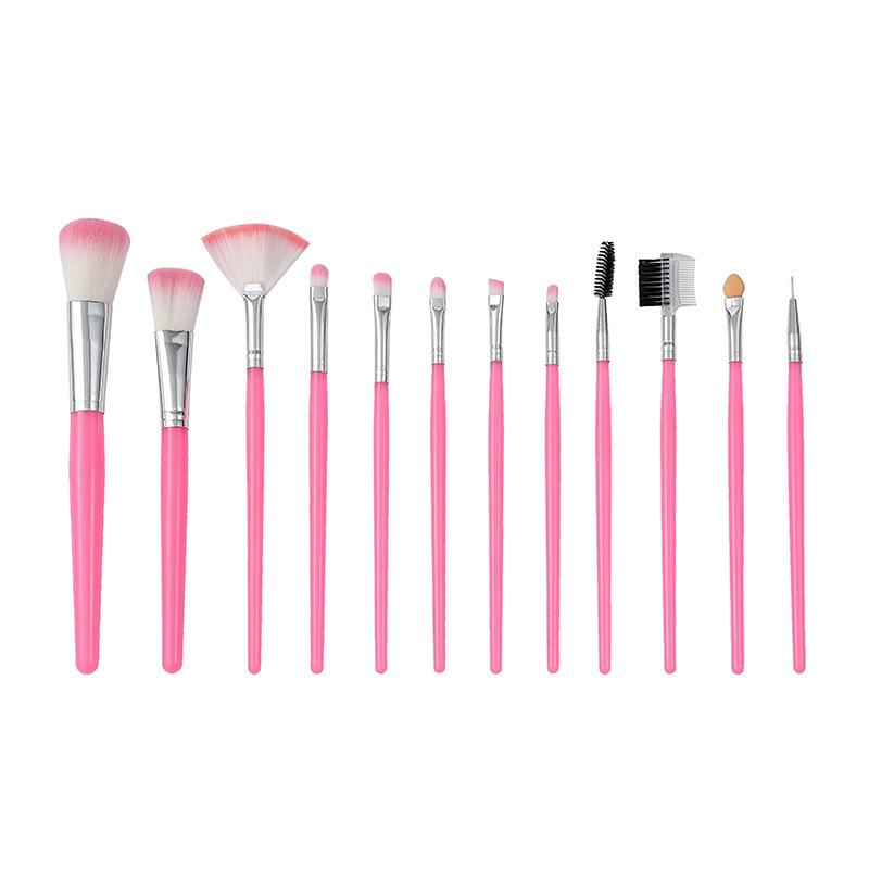 メイクブラシ 12本セット アイシャドウブラシ フェイスブラシ ファンデーションブラシ チークブラシ ハイライトブラシ コンシーラーブラシ 化粧ブラシ 人工繊維 ピンク系 ブラウン系 ブラック 茶色