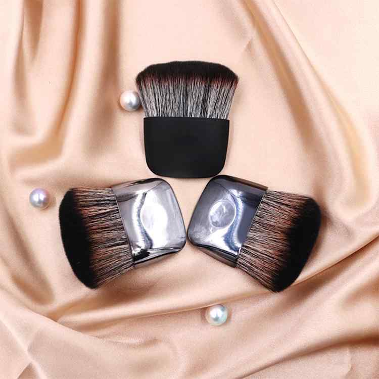 フェイスブラシ 携帯用 メイクブラシ ナイロン 散粉ブラシ チークブラシ 柔らかい 化粧ブラシ ミニ パウダーブラシ ブラック ピンク系(x3)