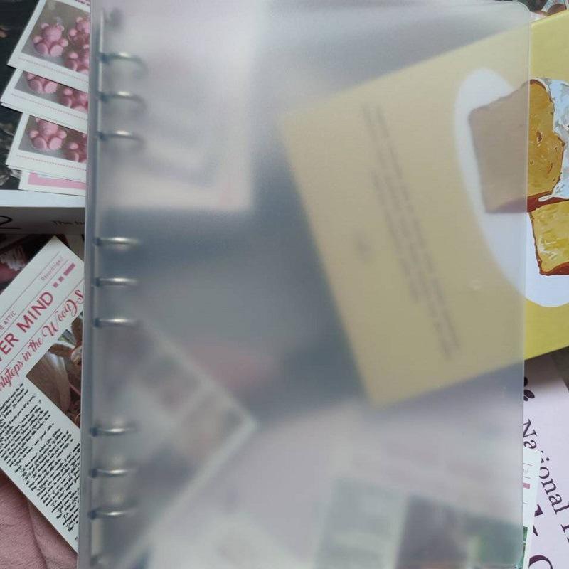 バインダー レディース メンズ B5 9穴 リングファイル 手帳カバー スケジュール帳ケース 透明 事務用品..