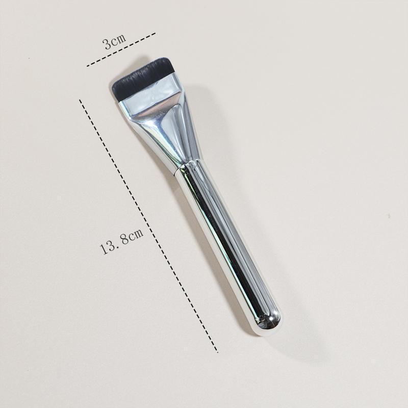 ファンデーションブラシ 薄付き 平筆 リキッドファンデーション マスクブラシ 携帯用 メイクブラシ シルバー ホワイト パープル