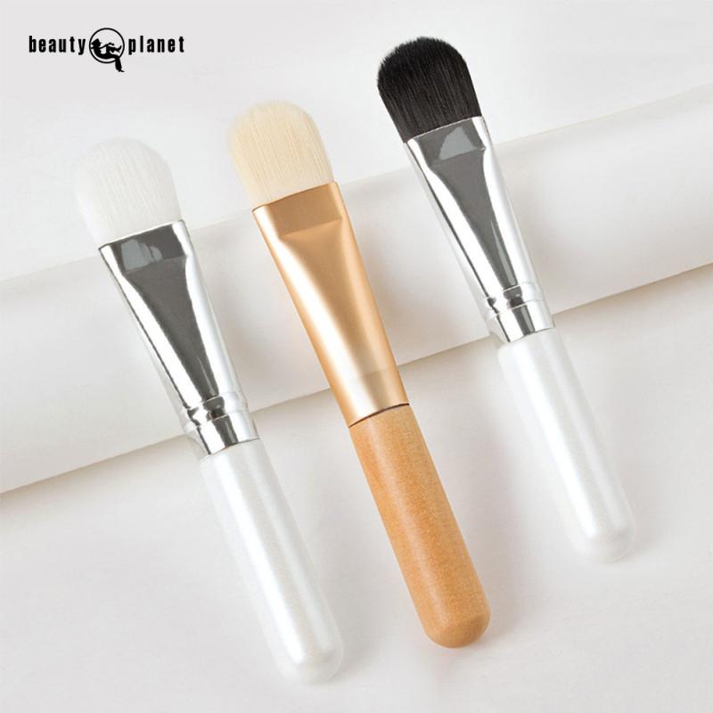 楽天リモコンタウンエコ 楽天市場店ブラシ マスク用 ファンデーション用 メイクブラシ 化粧ブラシ ナイロン 短柄 ウッドハンドル 美容 メイクアップ ツール 白 黒（x1200）