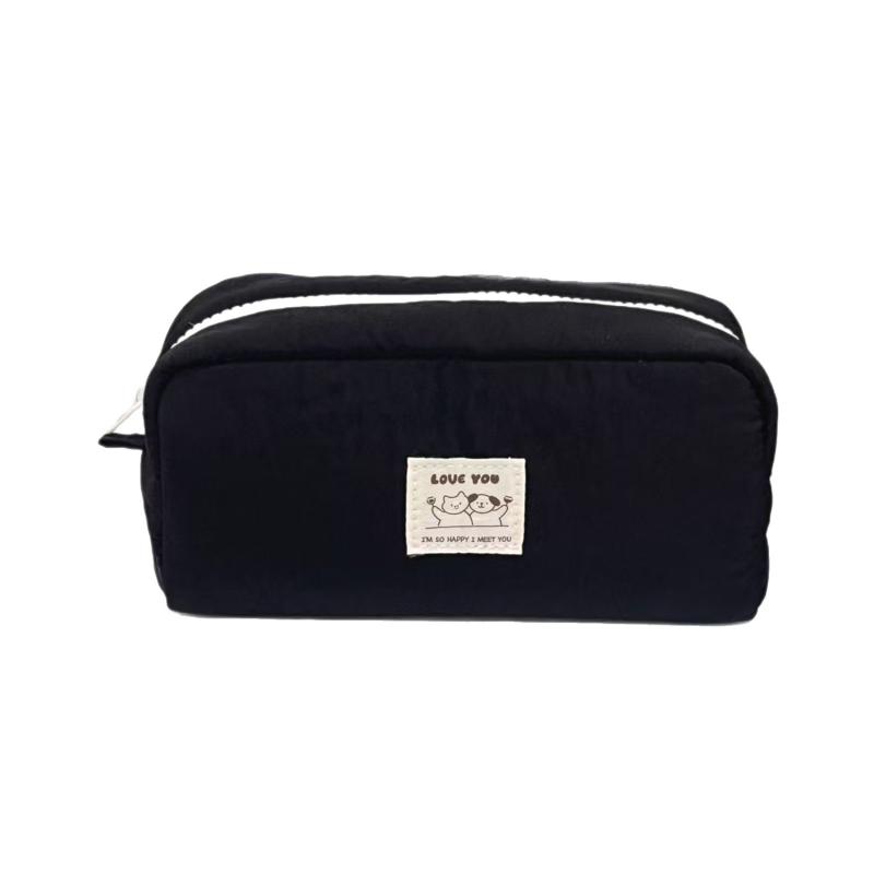 ペンケース レディース かわいい 暗黒猫 キャンバス 筆箱 文具 整理袋 ナイロン製 韓国 オシャレ(x2)