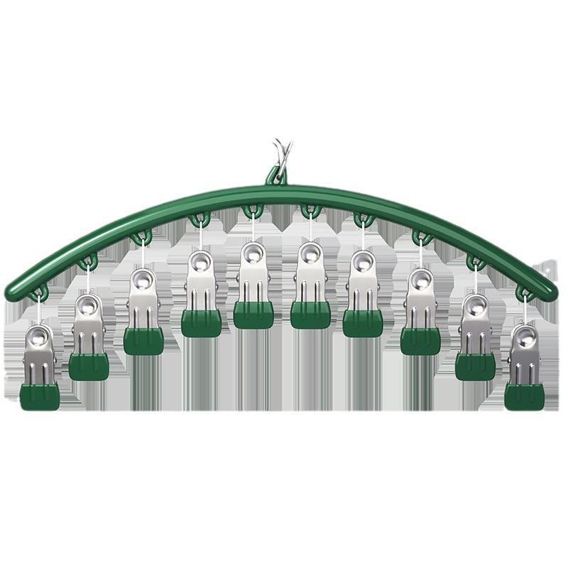 ハンガー レディース メンズ ステンレス製 靴下 ズボン下着 物干し 多機能 防風 10連 星空グレー