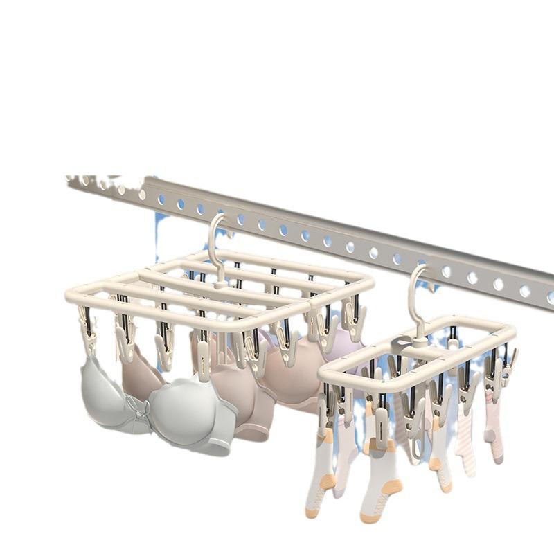 洗濯バサミ レディース メンズ 折りたたみ式 クリーム色 パンツ 下着 靴下 ベビー 多機能 プラスチック..