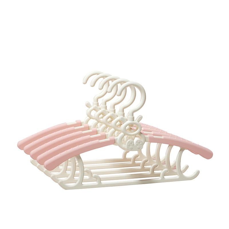 子供用ハンガー パンツハンガー ベビー 新生児 伸縮式ハンガー 室内用 衣類ハンガー ズボンハンガー 5本セット ピンク ブルー イエロー プラスチック