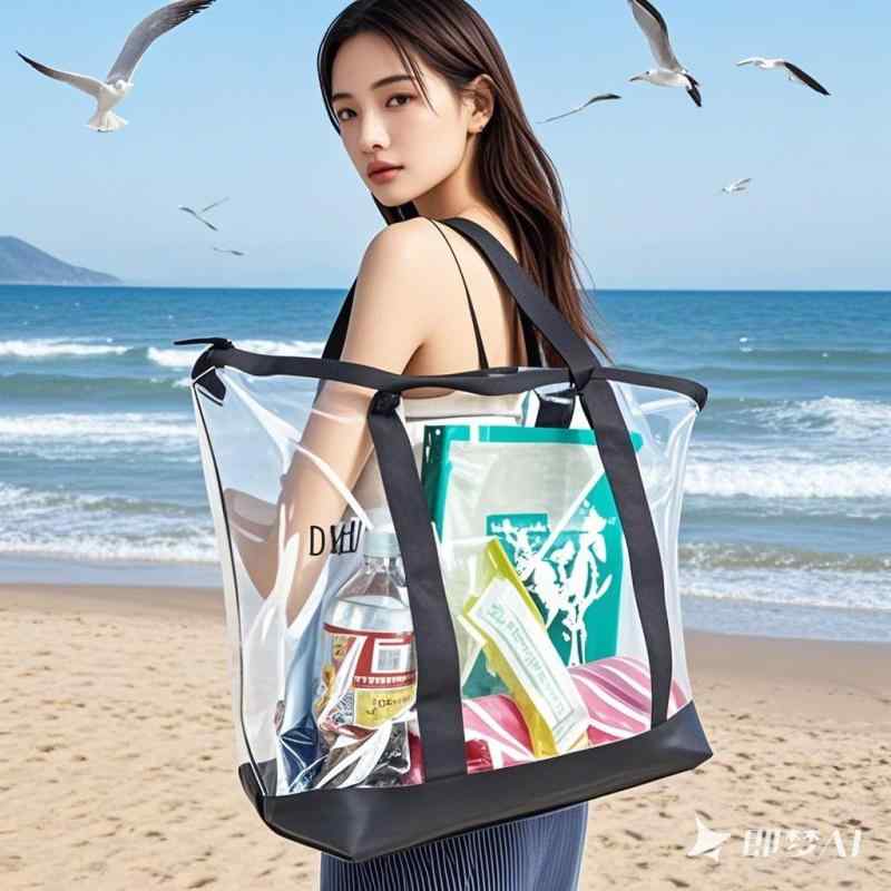 水泳バッグ 透明 ビーチバッグ 防水 PVC 旅行 収納袋 ランドリーバッグ 洗面用品 収納バッグ 多用途 携..