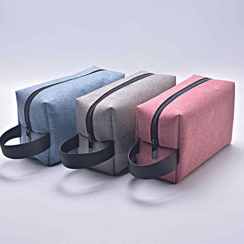 化粧ポーチ レディース メンズ 防水 旅行 洗面道具 収納バッグ 撥水 オックスフォード生地 立方体 整理 ブルー グレー ピンク