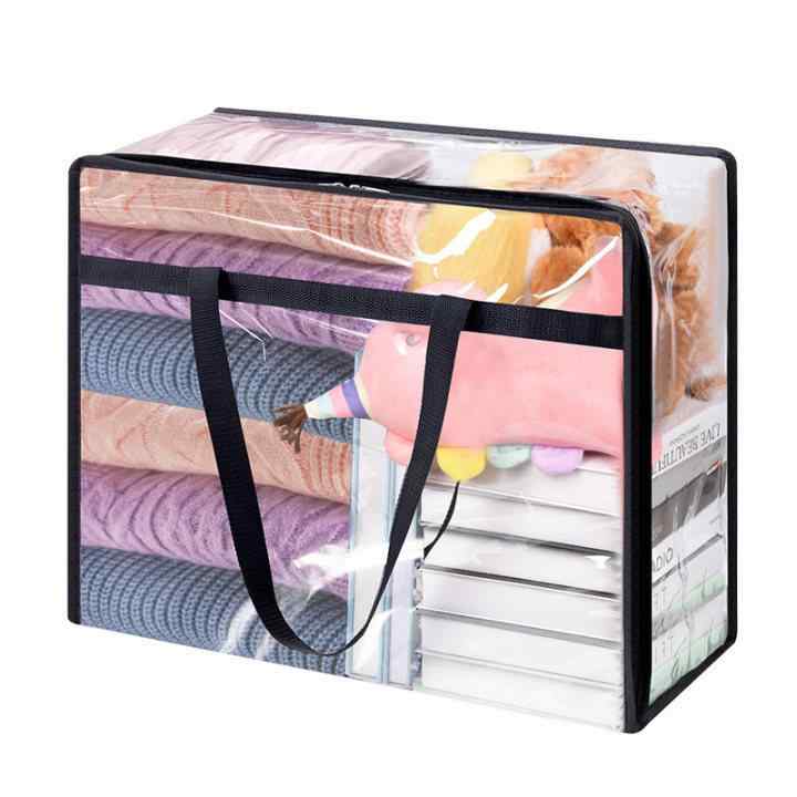 布団収納袋 レディース メンズ PVC 衣類収納袋 防塵 防湿 引っ越し 整理 大容量 透明 キューブ型 40L 60L 90L