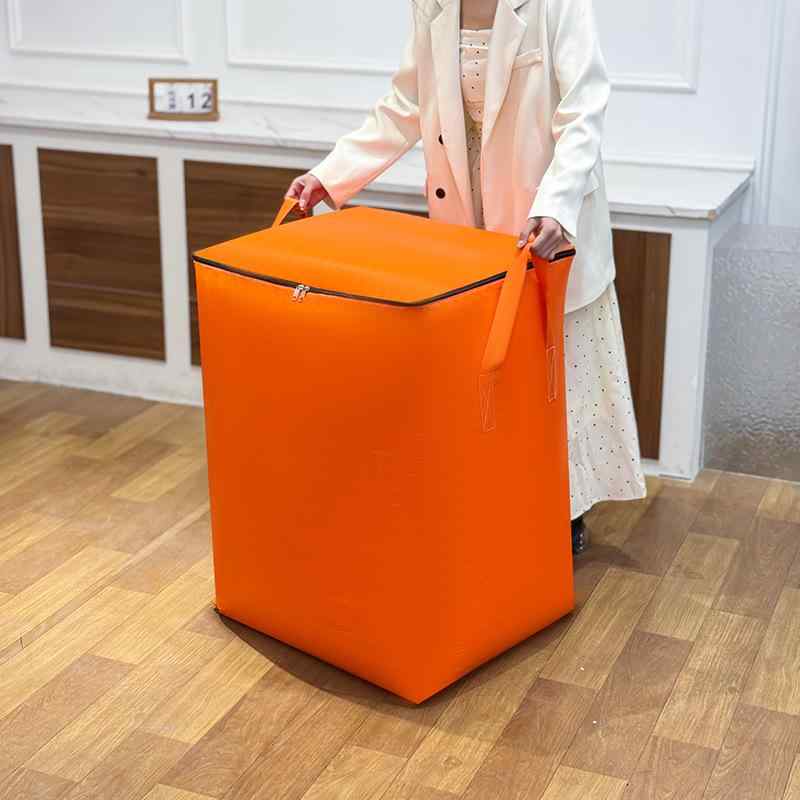 収納袋 引っ越し用 大容量 布団 衣類 整理 押入れ収納 クローゼット収納 ランドリーバッグ 無地 シンプル イエロー オレンジ ブルー(x2)