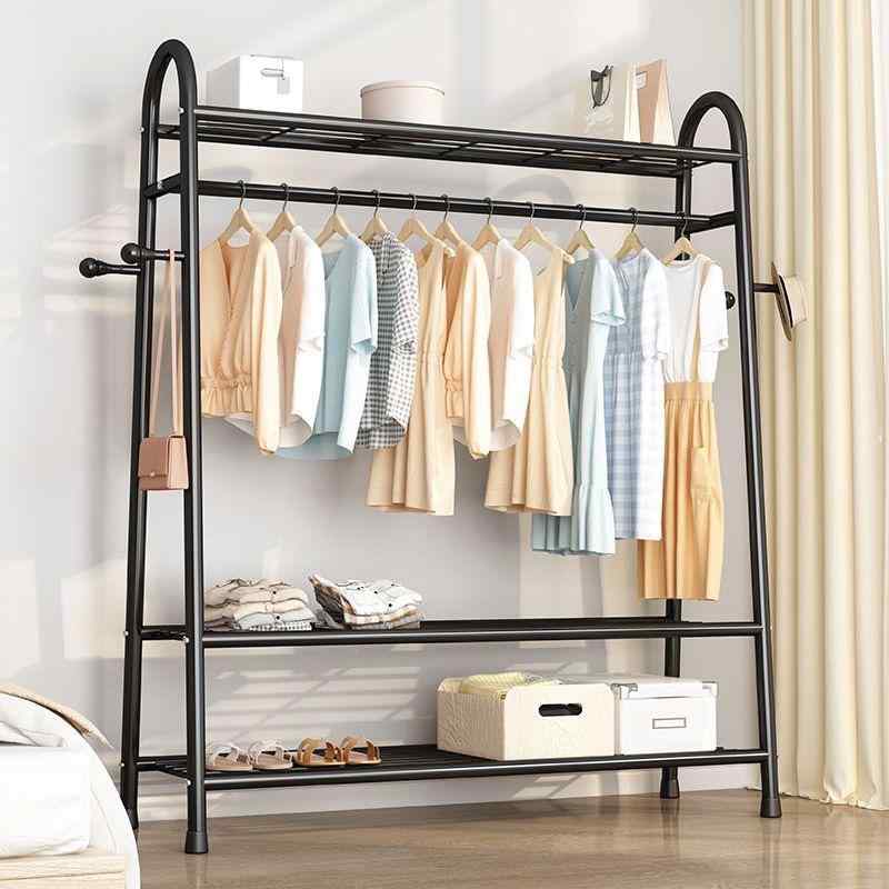 衣類収納ラック ハンガーラック 室内用 物干しスタンド 部屋干し 衣類掛け 帽子掛け バッグ掛け コート掛け 頑丈 ブラック ホワイト ゴールド