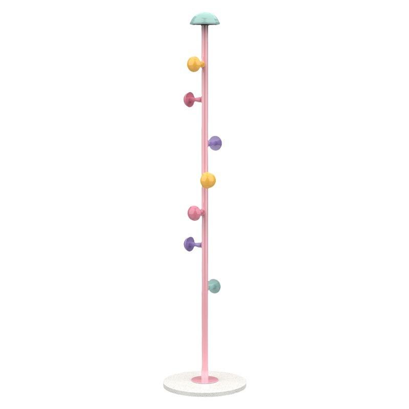 ハンガーラック アイアン レディース 組立式 可動式 帽子掛け バッグ掛け 寝室収納 コートハンガー シンプル モダン クラシック 白 ピンク系 青 黄色