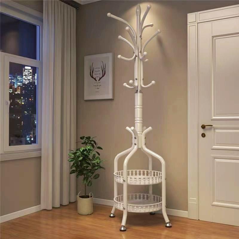 ハンガーラック 大理石ベース 鉄製 衣類掛け 帽子掛け 鞄掛け スタンド式 寝室用 コートハンガー 多機能 収納家具 白 銅色 ピンク系