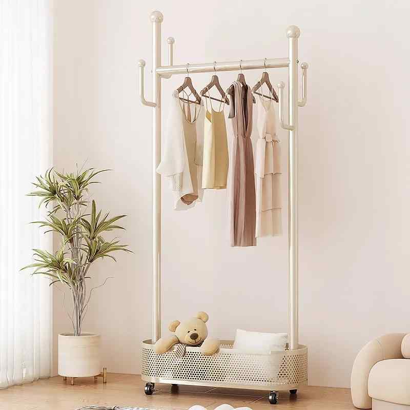 ハンガーラック キャスター付き 室内物干し 部屋干し ランドリーラック コートハンガー 衣類収納ラック シングル パイプハンガー 伸縮 高さ調整可能 ブラック ...