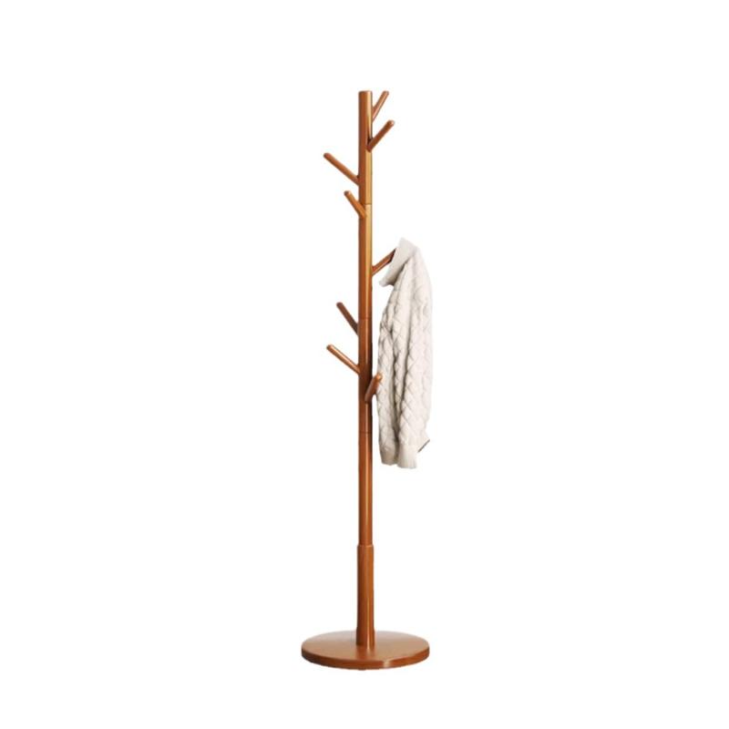 ハンガーラック 木製 ランドリーラック 室内物干し スタンド コートハンガー 帽子掛け 鞄掛け 多機能 ブナ材 無垢材 胡桃色 原木色 ウォールナットカラー