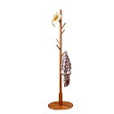 ハンガーラック 木製 玄関ハンガー ポールハンガー 室内物干し スタンド コートハンガー 帽子掛け かばん掛け 多機能 スリム 省スペース 実木 松木 ビーチ材