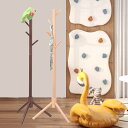 ハンガーラック 木製 衣類収納 帽子掛け スタンド式 室内物干し 玄関 寝室 リビング 多機能 コートハンガー