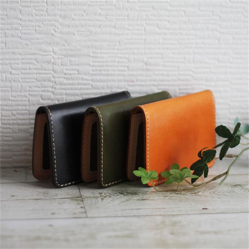カードケース メンズ 男性用 PUレザー カード入れ 定期入れ 免許証入れ 防水 軽量 無地 オレンジ 黒 緑(x200)