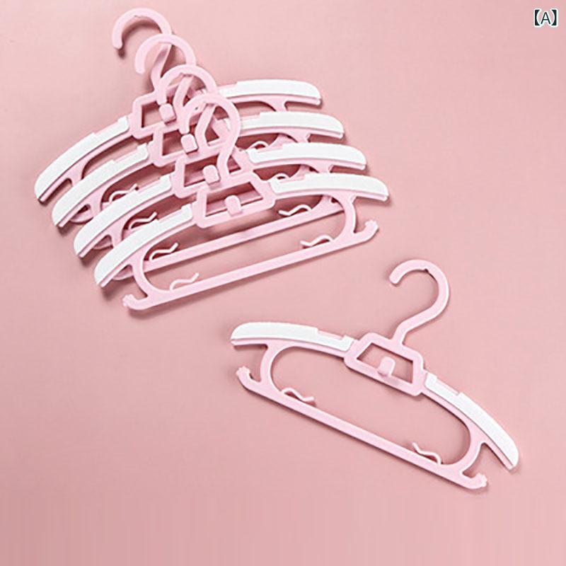 子供用ハンガー ベビー 新生児 伸縮式 プラスチック 衣類ハンガー 10本セット ピンク ブルー グリーン