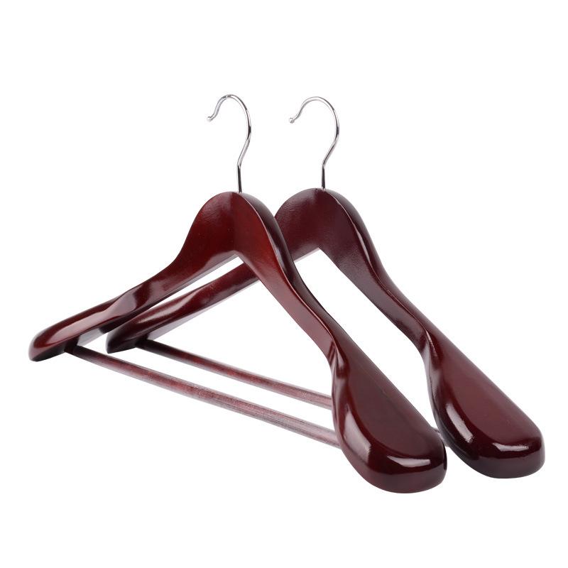 ハンガー 男性用 木製 スーツ ジャケット コート用 滑り止め 型崩れ防止 しわになりにくい ワイドショルダー ブラック ダークブラウン