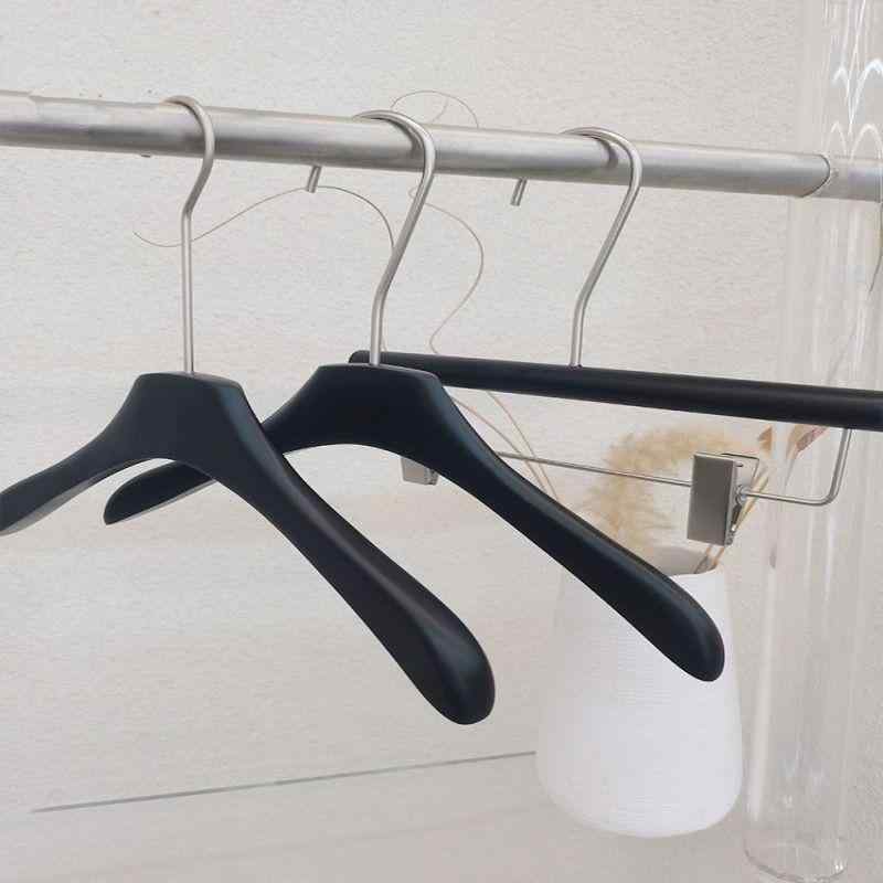 子供用ハンガー 木製 ズボンハンガー キッズ ベビー服 収納 滑り止め ブラック 艶消し 50個以上 カスタマイズ可能