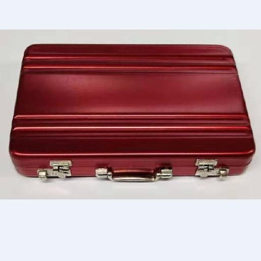 カードケース メタル ミニ 幾何学模様 アルミ合金 赤 青 黒 銀 ピンク ゴールド ビジネス ギフト(x2)