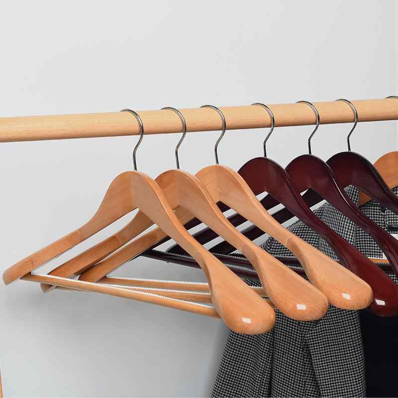 ハンガー 木製ハンガー 衣類ハンガー 型崩れ防止 幅広 肩 держатель 大判サイズ スーツ ジャケット コート用 5本セット ホテル 旅館 クローゼット...