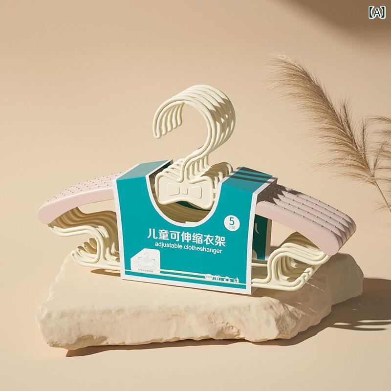 子供用ハンガー 伸縮式 成長型 ベビーハンガー 赤ちゃんハンガー 伸縮可能 ベビー服ハンガー 連結可能 かわいい 小鹿 小熊 クラウン型 5本セット ピンク イエロー ブルー グリーン グレー(x2)