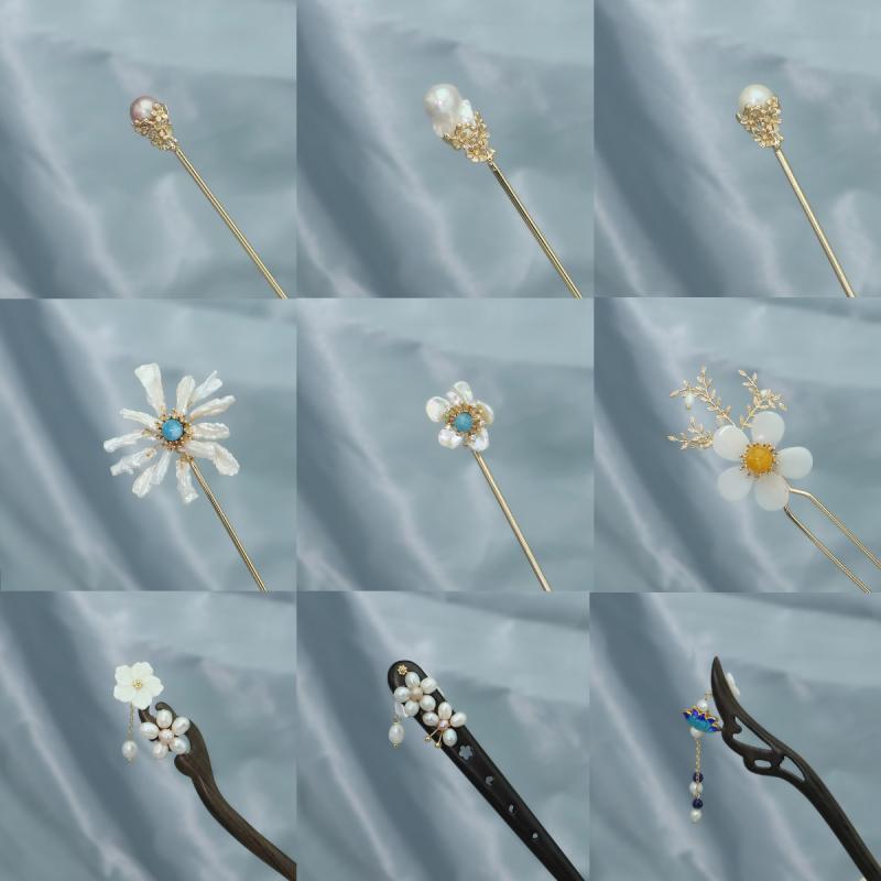 ヘアアクセサリー レディース パール 髪飾り 豪華感 和風 かんざし 夜会巻き 普段使い シンプル レトロ..