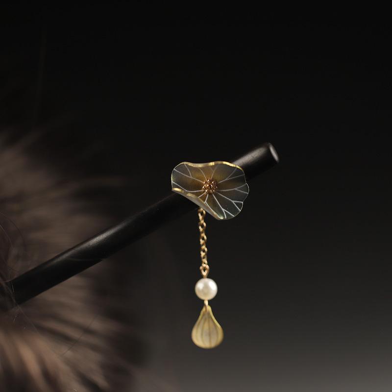 楽天リモコンタウンエコ 楽天市場店ヘアアクセサリー レディース ヘアピン かんざし 簪 和装 髪飾り コーム型 花柄 エスニック チャイナドレス 黒檀 緑檀 ウッド 和風 アジアン テイスト