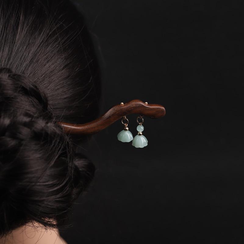 かんざし レディース 和装小物 ヘアアクセサリー 木製 蓮の花 レトロ的 レトロ 禅意 ヘアピン 髪飾り アジアンテイスト おしゃれ