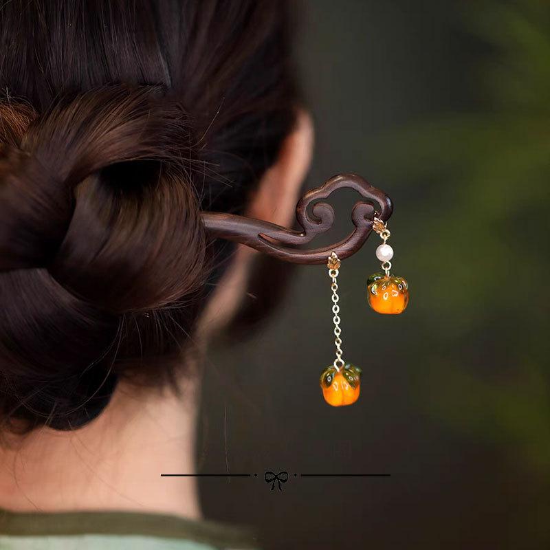 かんざし レディース ヘアアクセサリー 髪飾り 柿モチーフ 豪華感 和風 チャイナドレス 古風 普段使い ..