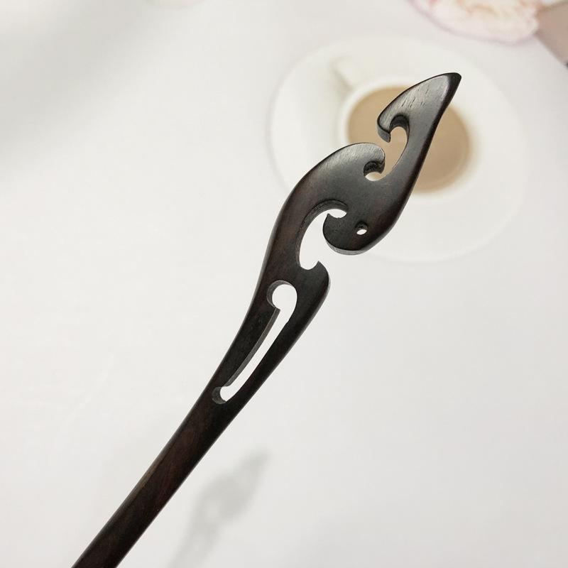 ヘアアクセサリー レディース 簪 かんざし 黒檀 エボニー 檀木 サンダルウッド 動物 アニマル モチーフ シンプル レトロ ヴィンテージ 風 ヘアスティック ヘアピン かわいい 髪飾り