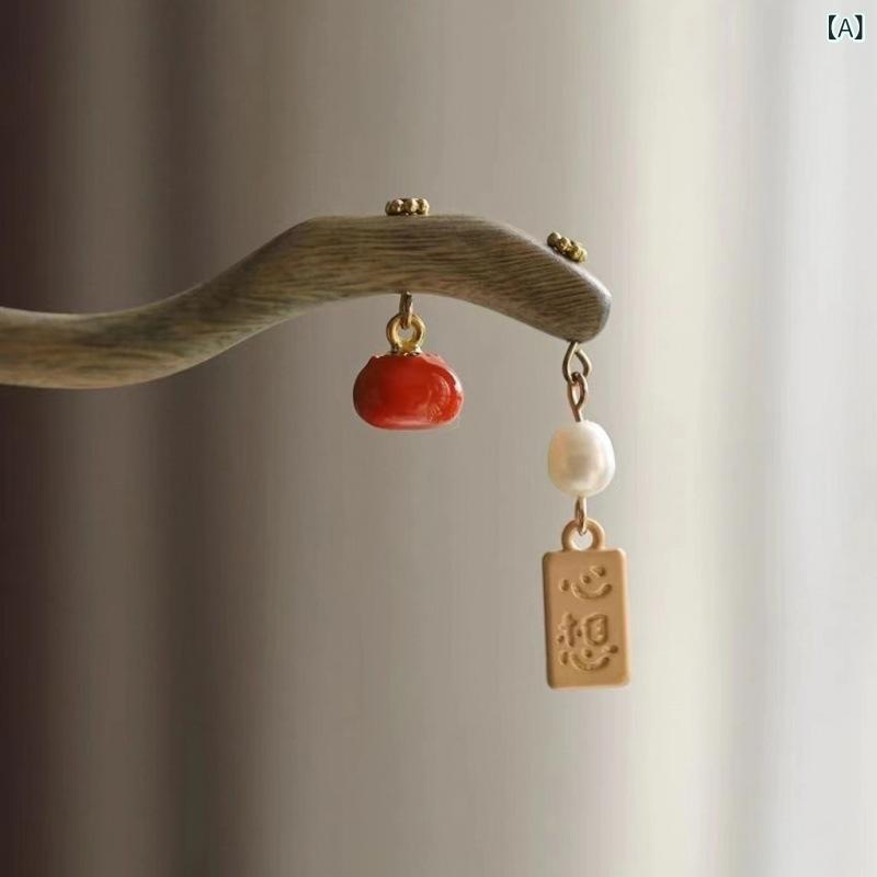 ヘアアクセサリー レディース 緑檀木 かんざし コーム 髪飾り 和装小物 古風 シーズンレス 柿 フルーツ..