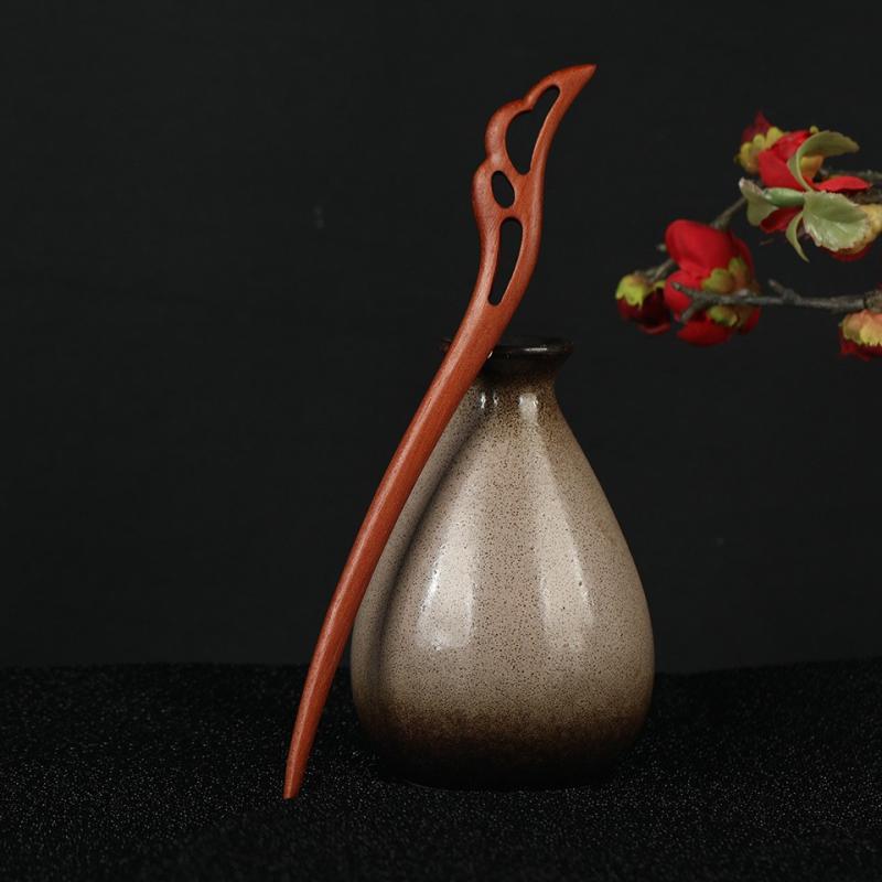 ヘアアクセサリー レディース ヘアスティック 木製 かんざし レッドサンダルウッド レトロ 花柄 DIY まとめ髪 古風 ヘアアレンジ