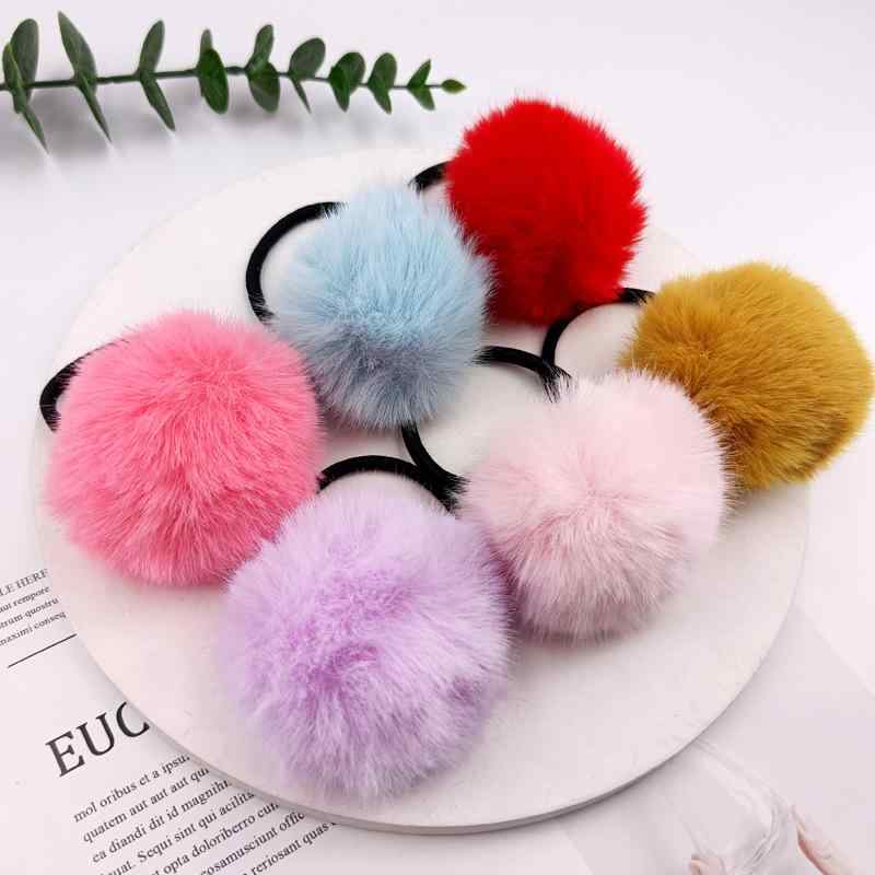 ヘアアクセサリー レディース ヘアゴム 6個セット 秋冬 毛糸 ボンボン カラフル 高弾力 髪飾り まとめ..