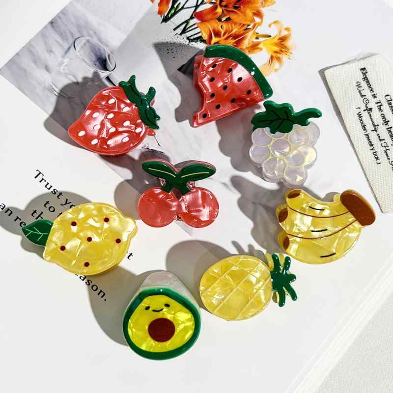 ヘアクリップ レディース いちご さくらんぼ フルーツ モチーフ ヘアアクセサリー ヘアピン 小さめ ミニ ヘアアレンジ まとめ髪 かわいい おしゃれ