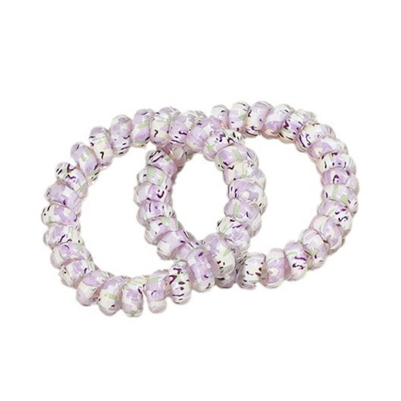 ヘアゴム レディース 高弾性 電話線風 シュシュ 髪飾り まとめ髪 かわいい おしゃれ 4本セット ストロベリー ココナッツ ぶどう 薄荷 ミント マンゴー アップル(x5)