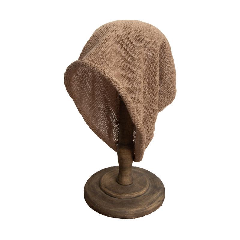 帽子 レディース 春夏 亜麻 リネン 涼しい 蒸れにくい 伸縮性 ニット帽 ビーニー 薄手 無地 ブラック ブラウン ベージュ ミックスグレー 普段使い 帽子 ...