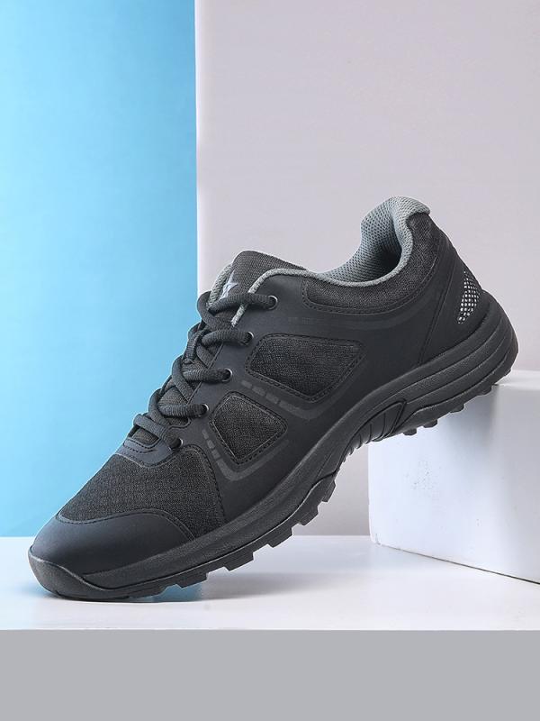 トレーニングシューズ 男性用 ランニングシューズ 消防用 春秋 黒 軽量 通気性 運動靴