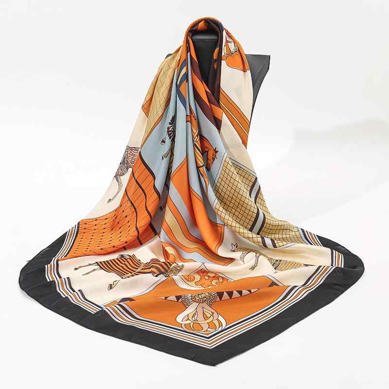 楽天リモコンタウンエコ 楽天市場店スカーフ レディース タッチ ストール 大判 正方形 馬柄 プリント ショール ひざ掛け 薄手 春夏 秋冬 エレガント UVカット 日焼け対策 冷房対策 紫外線対策