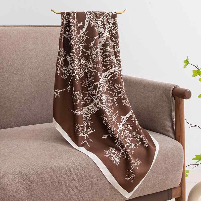 スカーフ レディース 大判ストール タッチ 正方形 90cm 紫外線対策 UVカット ショール ひざ掛け 春夏 秋冬 ブラウン ベージュ グレー ピンク ブラッ...