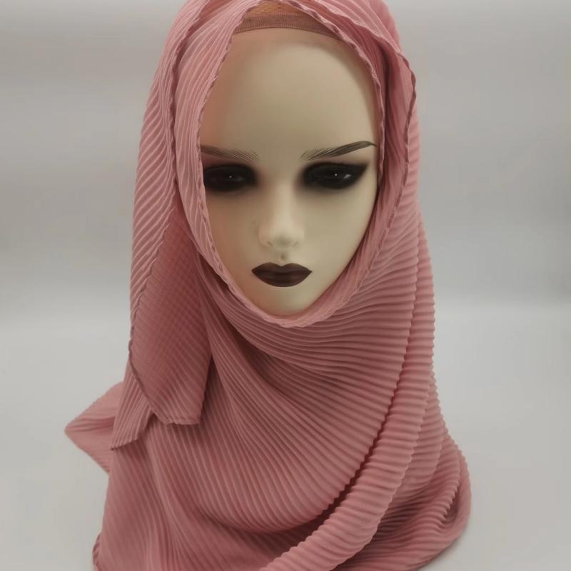 スカーフ レディース シフォン 皺加工 無地 秋冬 春物 ブラック グレー(x2)